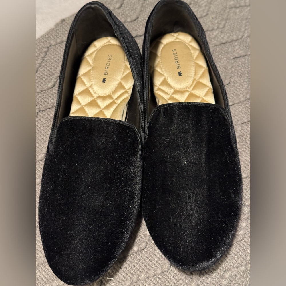 Birdies black velvet The Starling loafer. Size 9